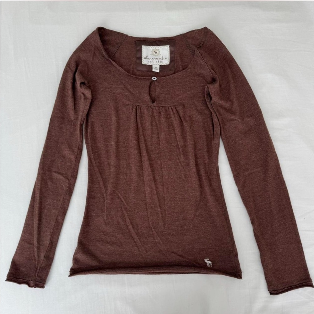 y2k vintage abercrombie chocolate long sleeve shirt